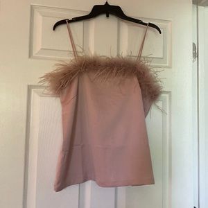 Feather strappy blouse! Never worn